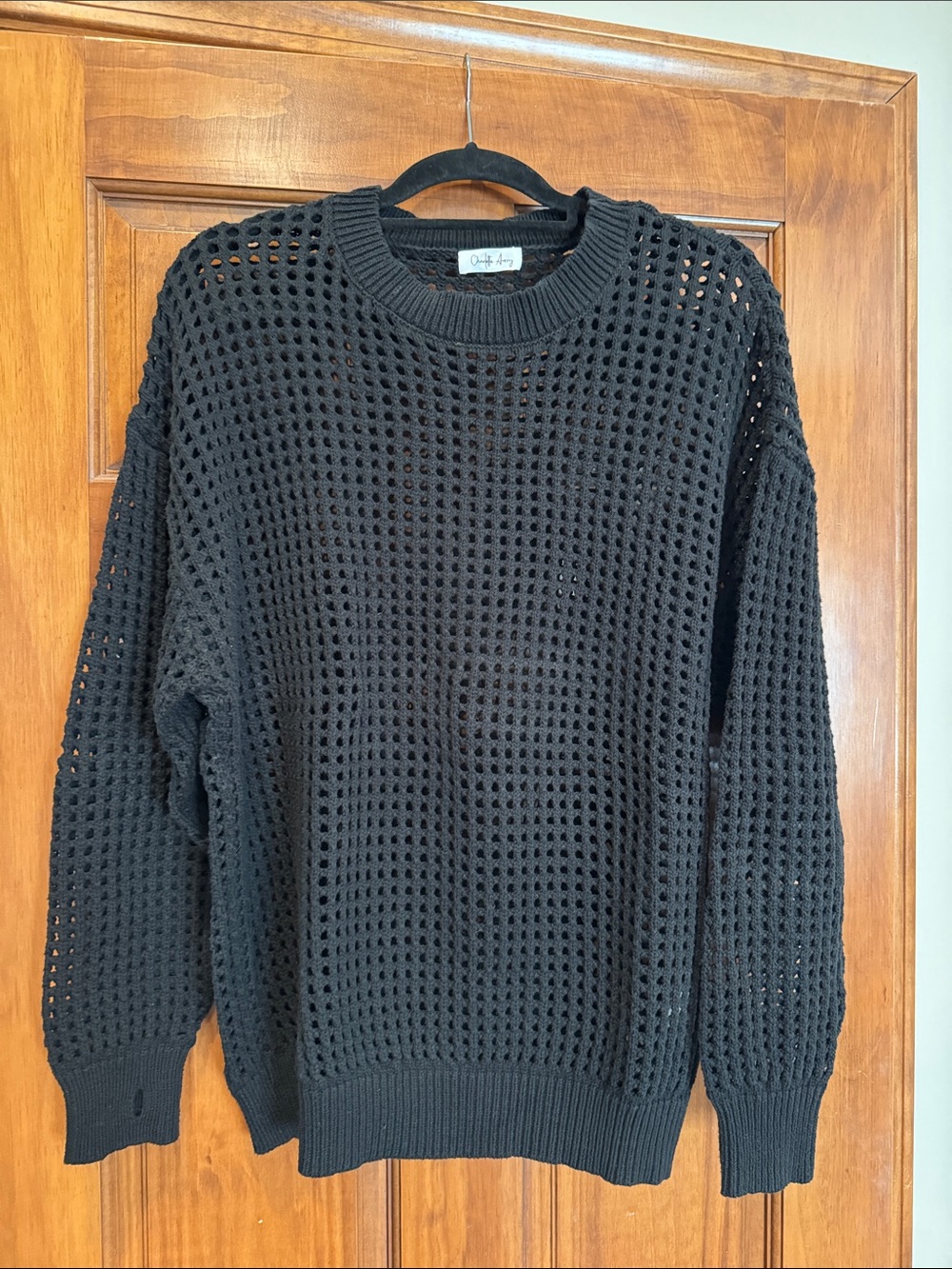 Chunky Open-Knit Black women's Sweater